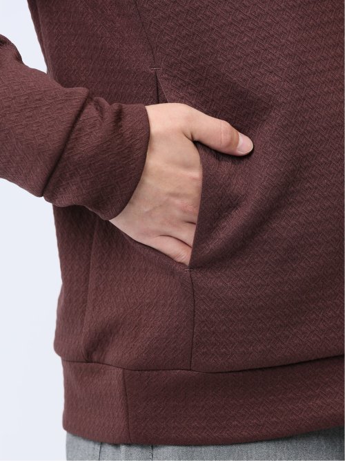 ジャガード フルジップ長袖パーカー