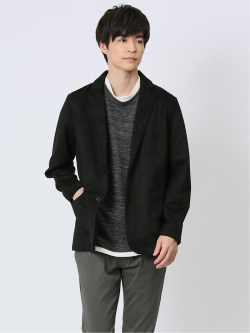 ピーチ起毛 2ボタン テーラードジャケット(M 05黒): トップス | TAKA-Q