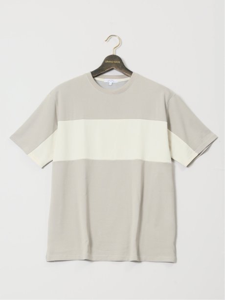 【大きいサイズ】KAITEKI+ パネル切替 クルーネック半袖Tシャツ