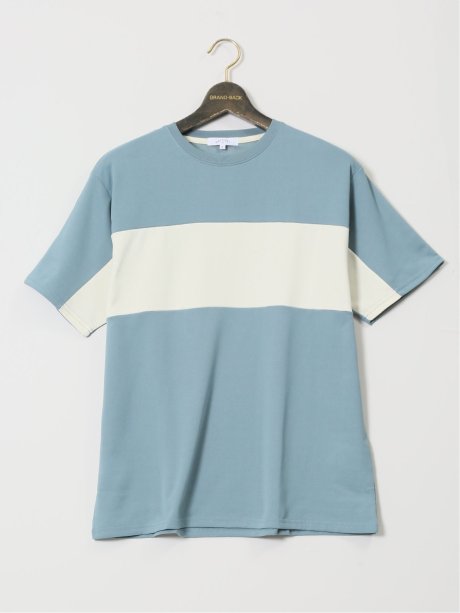 【大きいサイズ】KAITEKI+ パネル切替 クルーネック半袖Tシャツ