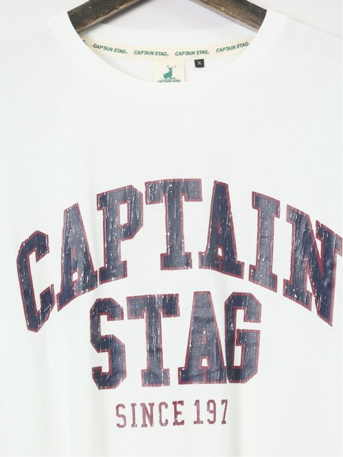 【大きいサイズ】キャプテンスタッグ/CAPTAIN STAG ビンテージプリント クルーネック半袖Ｔシャツ
