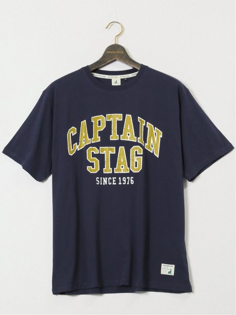 【大きいサイズ】キャプテンスタッグ/CAPTAIN STAG ビンテージプリント クルーネック半袖Ｔシャツ