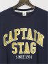 【大きいサイズ】キャプテンスタッグ/CAPTAIN STAG ビンテージプリント クルーネック半袖Ｔシャツ