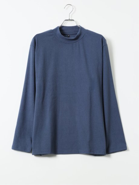 【大きいサイズ】KAITEKI+ Tシャツ メンズ 長袖 ストレッチ 起毛 ハイネック フラッフィースムース
