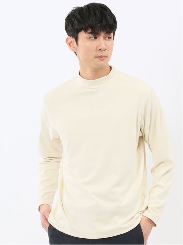 【WEB限定】KAITEKI+ フラッフィースムース モックネック長袖Tシャツ