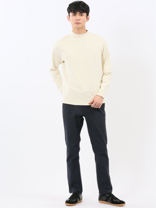 【WEB限定】KAITEKI+ フラッフィースムース モックネック長袖Tシャツ