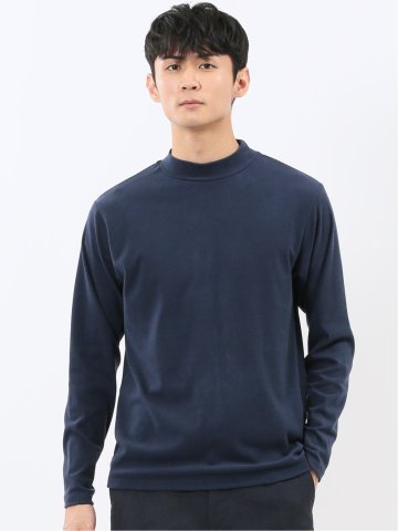 【WEB限定】KAITEKI+ フラッフィースムース モックネック長袖Tシャツ