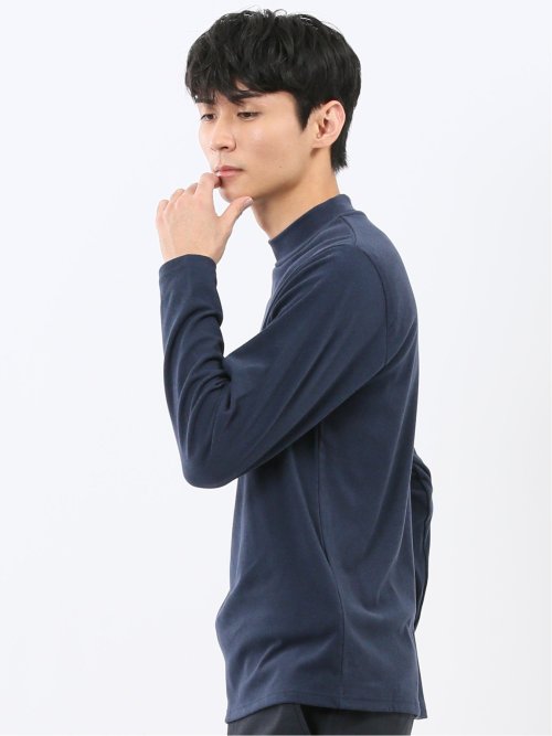 【WEB限定】KAITEKI+ フラッフィースムース モックネック長袖Tシャツ