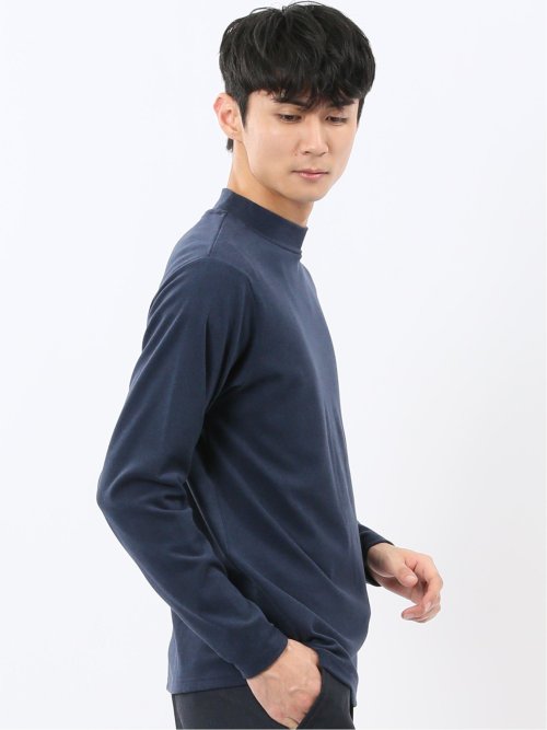 【WEB限定】KAITEKI+ フラッフィースムース モックネック長袖Tシャツ