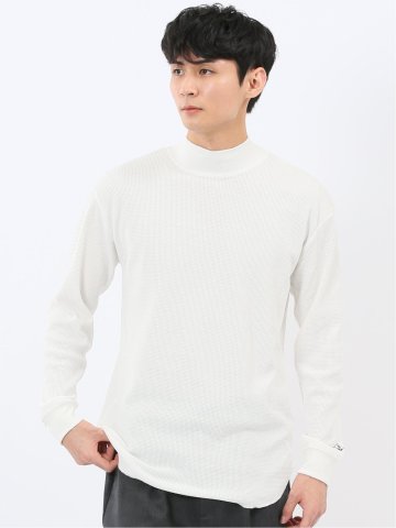 【WEB限定】KAITEKI+ ストレッチワッフル モックネック長袖Tシャツ