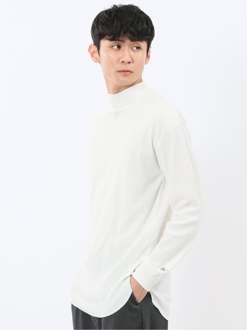 【WEB限定】KAITEKI+ ストレッチワッフル モックネック長袖Tシャツ