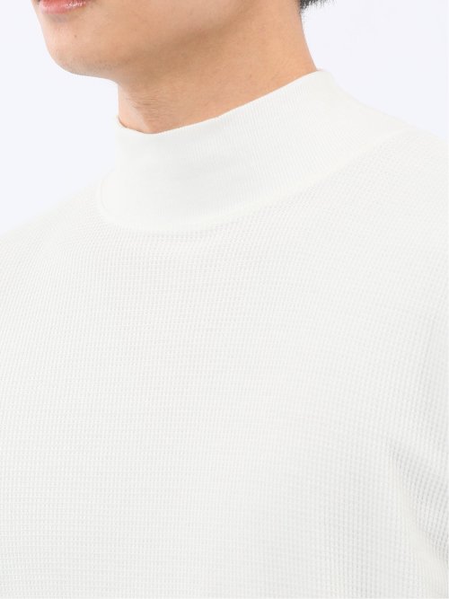 【WEB限定】KAITEKI+ ストレッチワッフル モックネック長袖Tシャツ