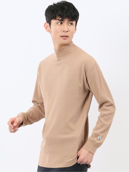 【WEB限定】KAITEKI+ ストレッチワッフル モックネック長袖Tシャツ