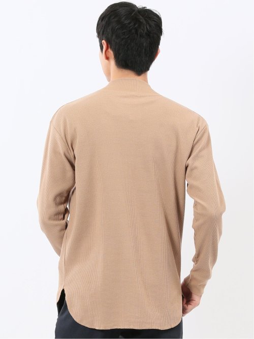 【WEB限定】KAITEKI+ ストレッチワッフル モックネック長袖Tシャツ