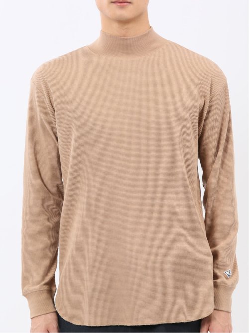 【WEB限定】KAITEKI+ ストレッチワッフル モックネック長袖Tシャツ
