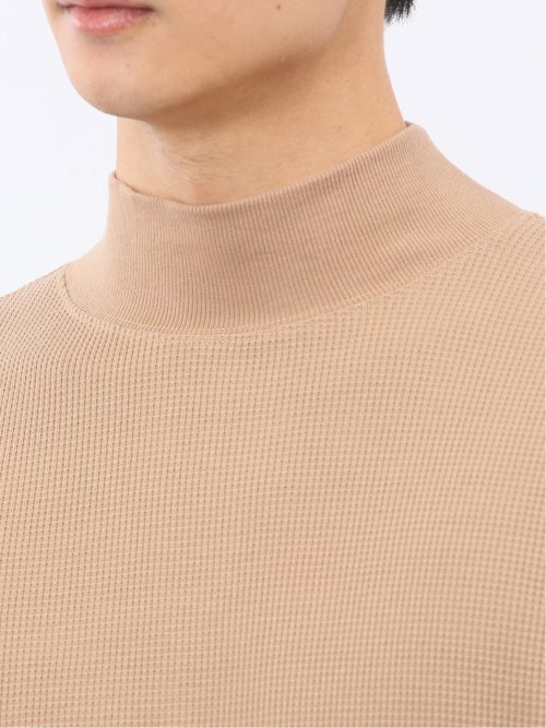 【WEB限定】KAITEKI+ ストレッチワッフル モックネック長袖Tシャツ