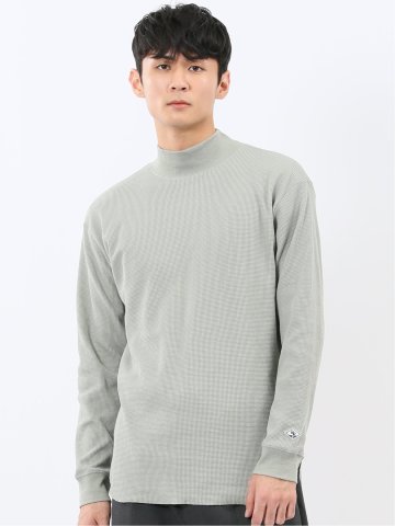 【WEB限定】KAITEKI+ ストレッチワッフル モックネック長袖Tシャツ