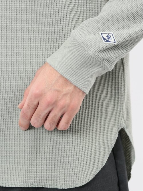 【WEB限定】KAITEKI+ ストレッチワッフル モックネック長袖Tシャツ