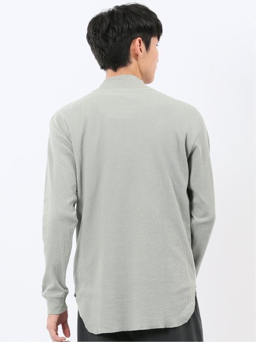 【WEB限定】KAITEKI+ ストレッチワッフル モックネック長袖Tシャツ