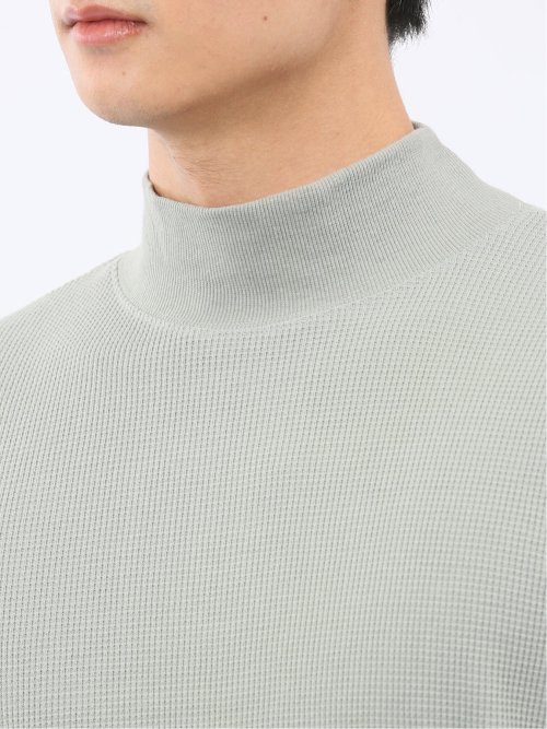 【WEB限定】KAITEKI+ ストレッチワッフル モックネック長袖Tシャツ