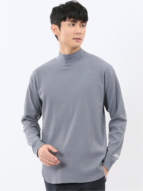 【WEB限定】KAITEKI+ ストレッチワッフル モックネック長袖Tシャツ