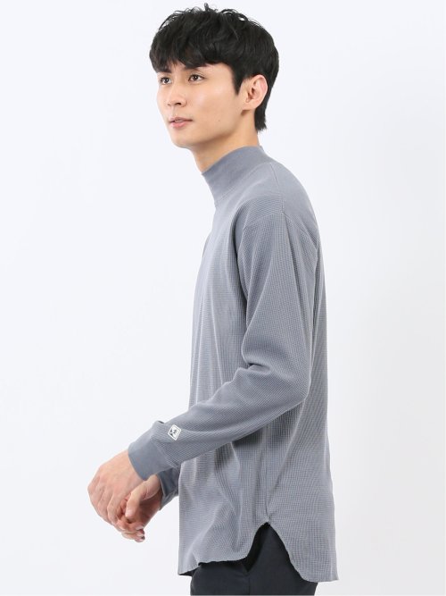 【WEB限定】KAITEKI+ ストレッチワッフル モックネック長袖Tシャツ
