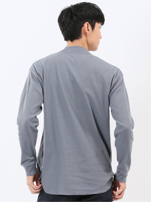 【WEB限定】KAITEKI+ ストレッチワッフル モックネック長袖Tシャツ