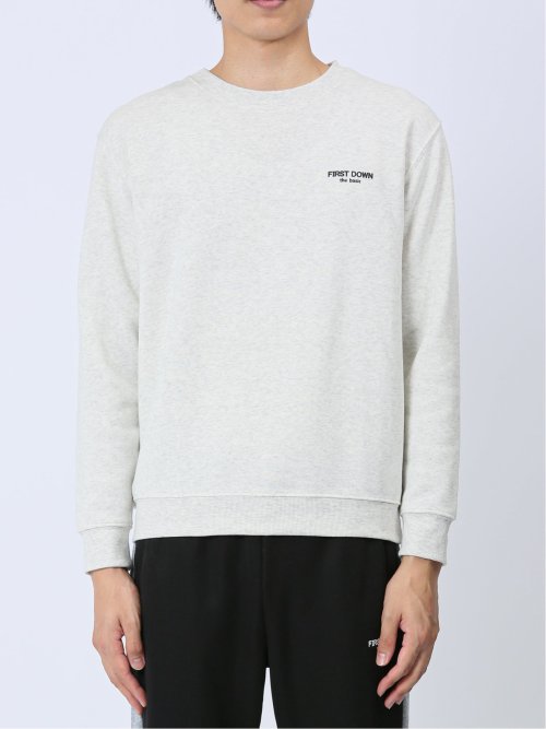 【WEB限定】ファーストダウン/FIRST DOWN パイル裏起毛プリント クルートレーナー
