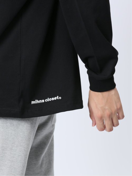 【WEB限定】ミンズクローゼット/mihns closet モノトーンプリント クルー長袖Tシャツ