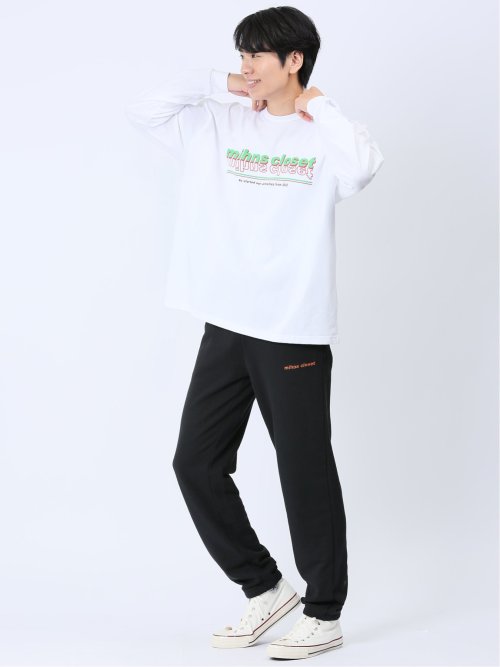 【WEB限定】ミンズクローゼット/mihns closet カラープリント クルー長袖Tシャツ