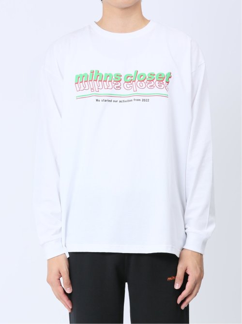 【WEB限定】ミンズクローゼット/mihns closet カラープリント クルー長袖Tシャツ