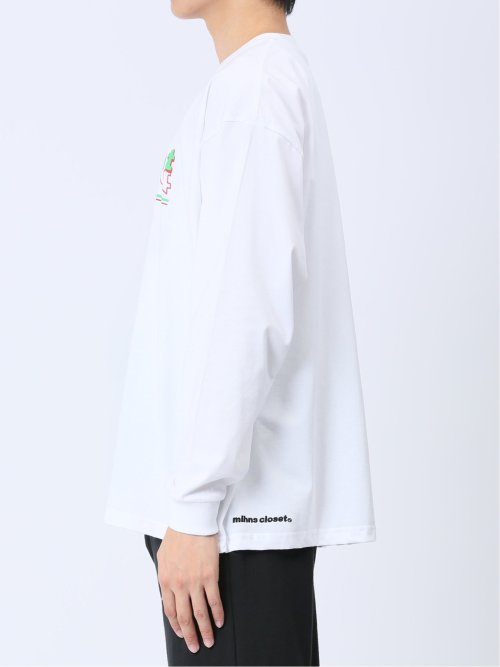 【WEB限定】ミンズクローゼット/mihns closet カラープリント クルー長袖Tシャツ