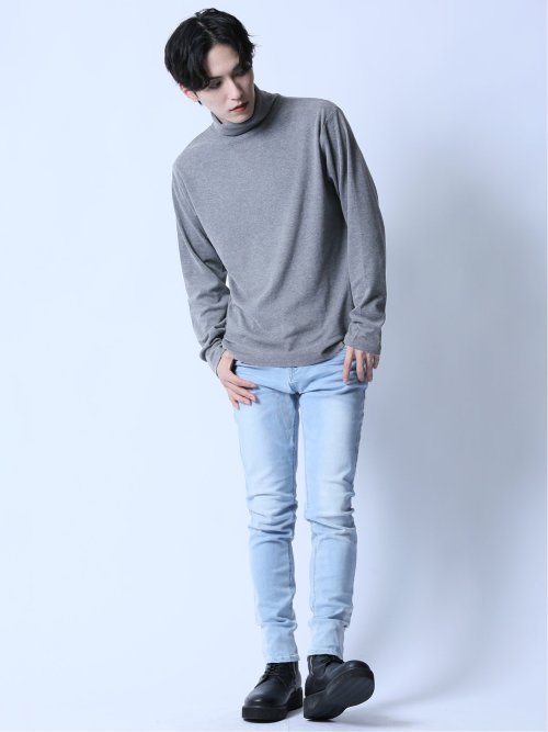 スムース ピーチ起毛 タートルネック