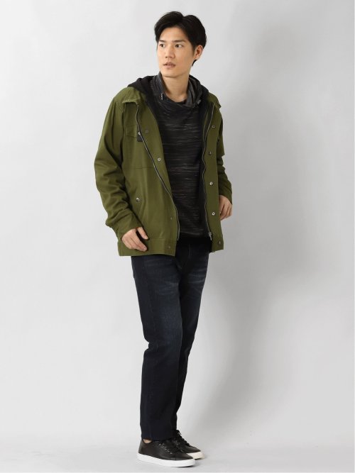 裏シャギー クロスネック 長袖プルオーバー