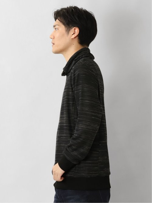 裏シャギー クロスネック 長袖プルオーバー