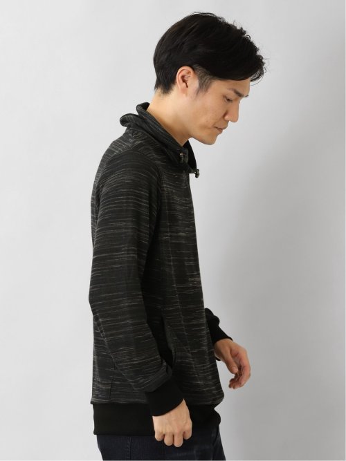 裏シャギー クロスネック 長袖プルオーバー