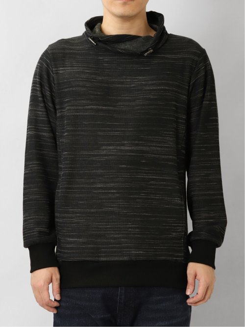 裏シャギー クロスネック 長袖プルオーバー