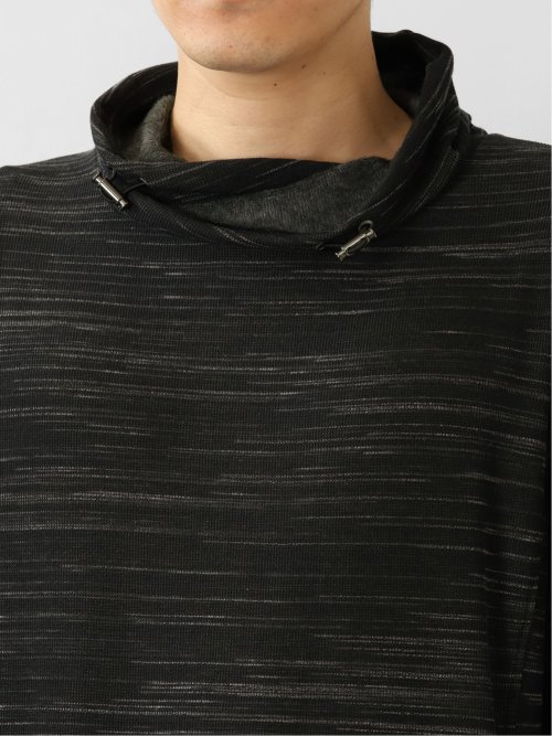 裏シャギー クロスネック 長袖プルオーバー