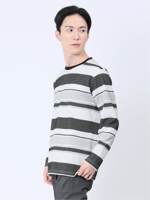ポップコーンボーダー クルーネック長袖Tシャツ