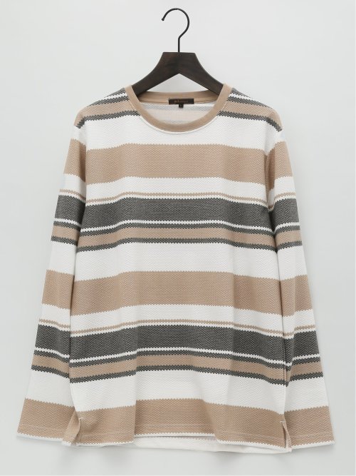ポップコーンボーダー クルーネック長袖Tシャツ