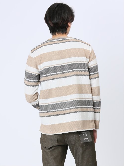 ポップコーンボーダー クルーネック長袖Tシャツ