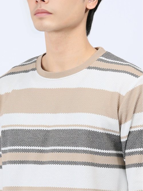 ポップコーンボーダー クルーネック長袖Tシャツ
