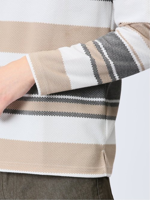 ポップコーンボーダー クルーネック長袖Tシャツ