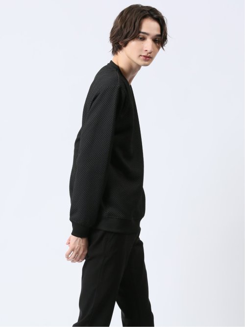 ワッフルジャガード クルーネック長袖Tシャツ