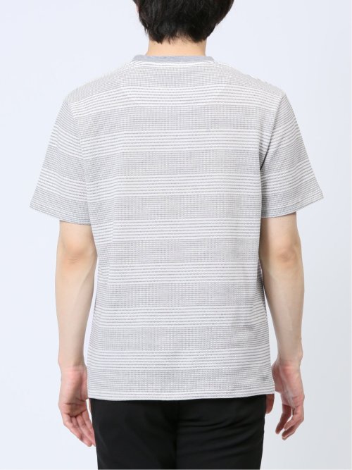 ポップコーンボーダー フェイククルーネック半袖Tシャツ