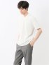 バイヤスジャガード Vネック半袖Tシャツ