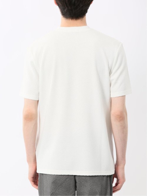 バイヤスジャガード Vネック半袖Tシャツ