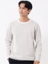 Tシャツ メンズ 長袖 ストレッチ クルーネック フェイクレイヤード バイアス ジャガード