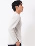 Tシャツ メンズ 長袖 ストレッチ クルーネック フェイクレイヤード バイアス ジャガード