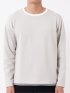 Tシャツ メンズ 長袖 ストレッチ クルーネック フェイクレイヤード バイアス ジャガード